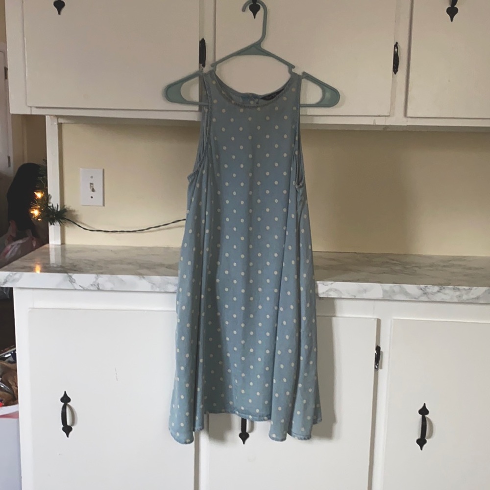 XS Blue & White Polka Dot Minidress